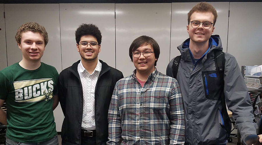 Team DuraCot (from left to right): Samuel Petralia, Kevin Mendoza Tudares, Matthew Ley, and Tony Bayvas.