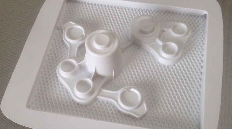 Vacuformed parts using polystyrene.